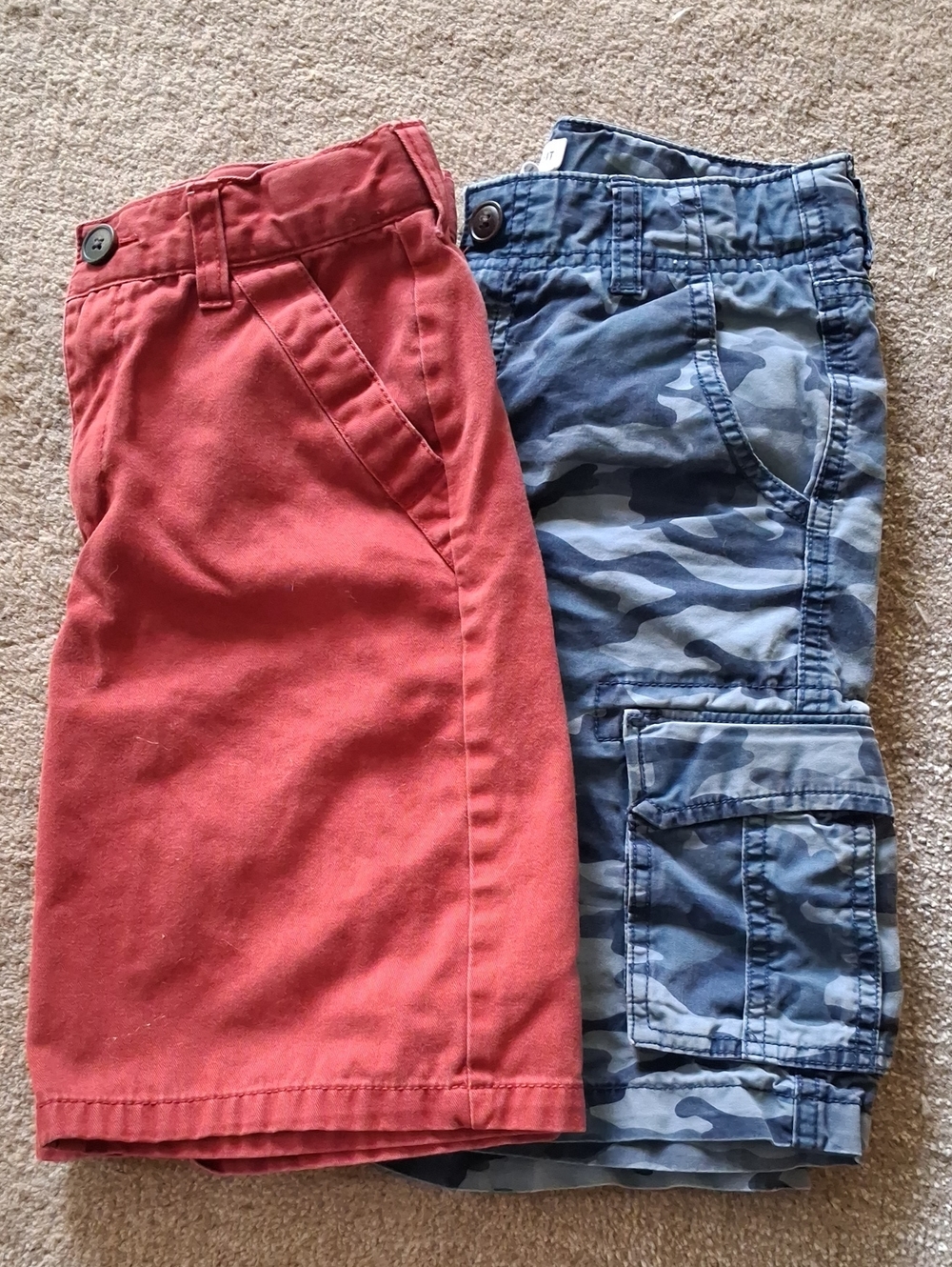 Gymboree Boys Red and Blue Camouflage Shorts
